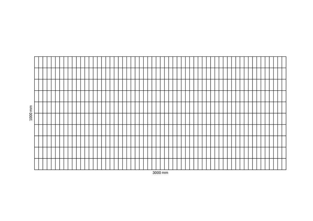 Gabion net 3000x1000 mm, mesh 50x100 mm