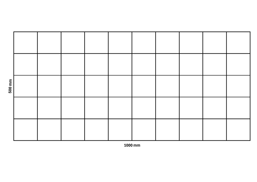 Gabion net 1000×500 mm, mesh 100x100 mm