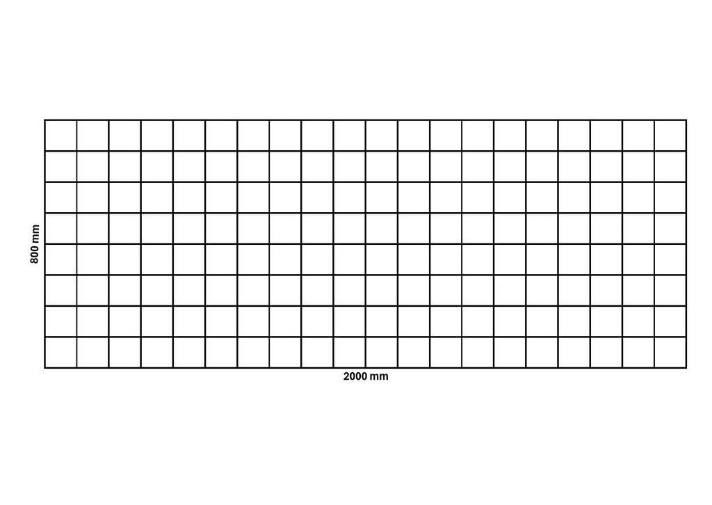 Gabion net 2000x800 mm, mesh 100x100 mm