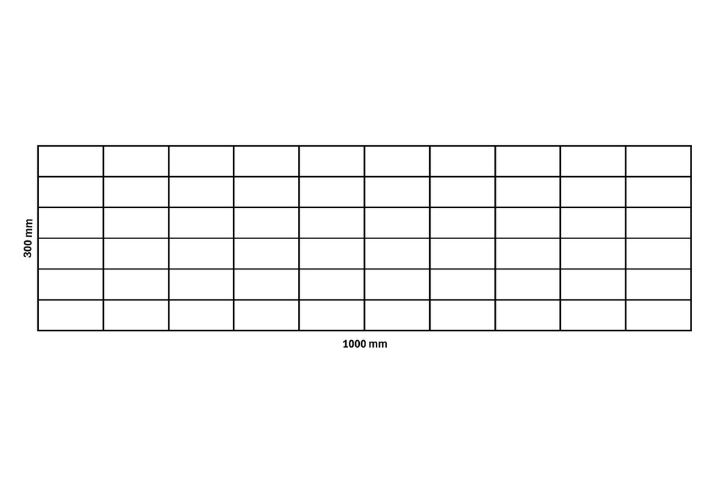 Gabion net 1000x300 mm, mesh 100x50 mm
