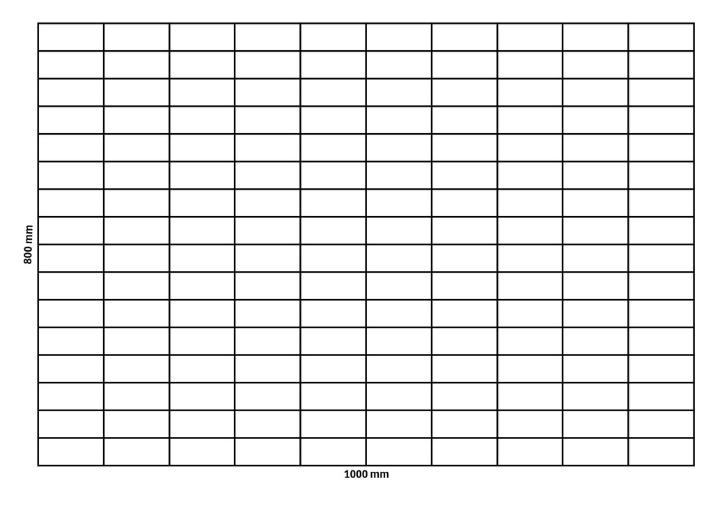 Gabion net 1000x800 mm, mesh 100x50 mm