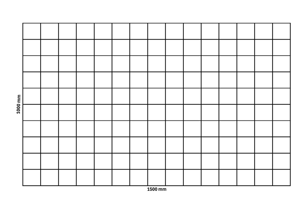 Gabion net 1500x1000 mm, mesh 100x100 mm
