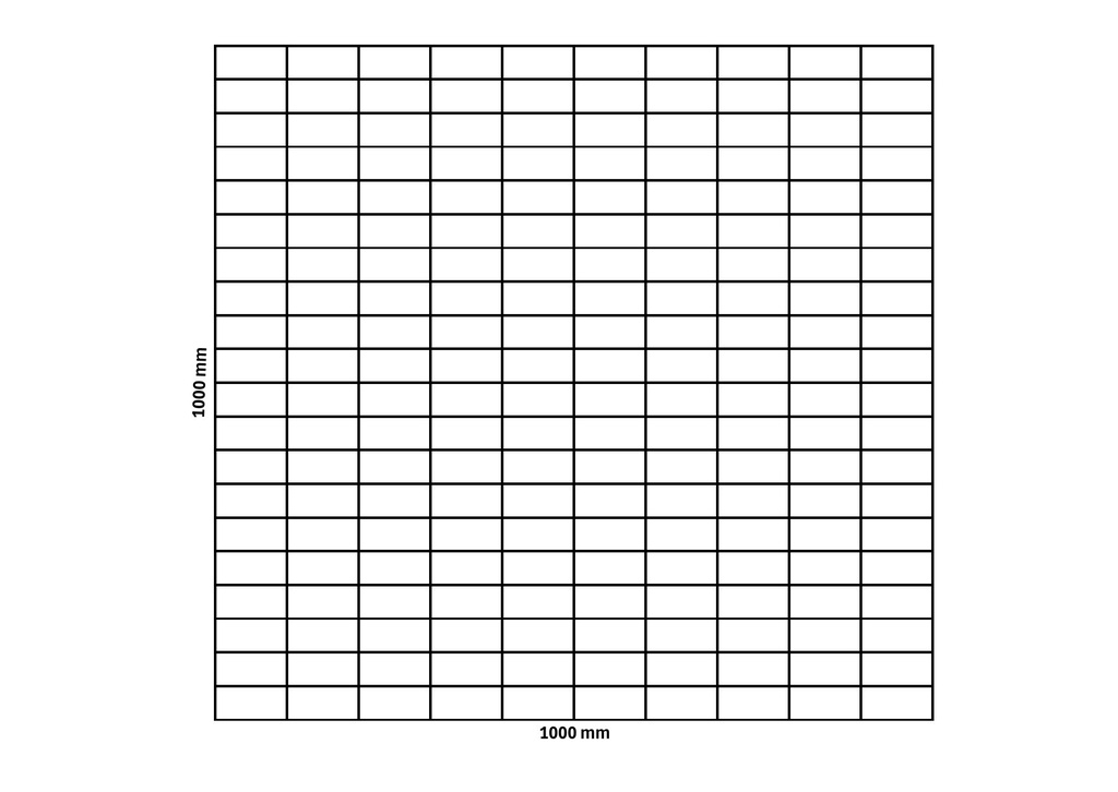 Gabion net 1000x1000 mm, mesh 100x50 mm