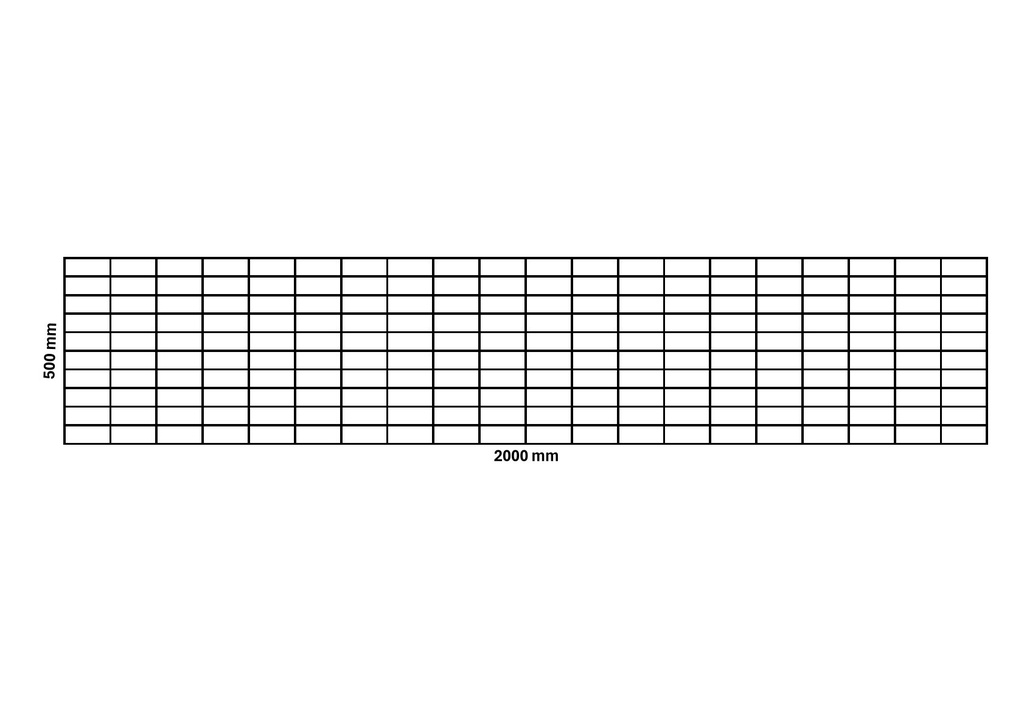 Gabion net 2000x500 mm, mesh 100x50 mm