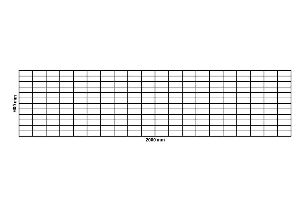 Gabion net 2000x600 mm, mesh 100x50 mm