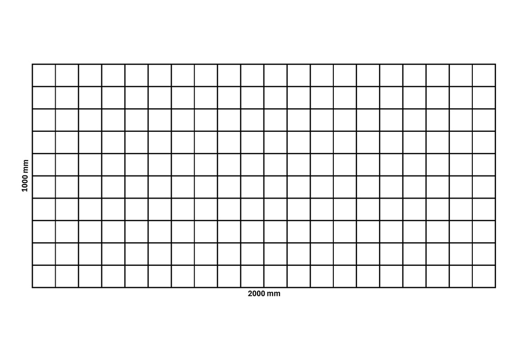 Gabion net 2000x1000 mm, mesh 100x100 mm