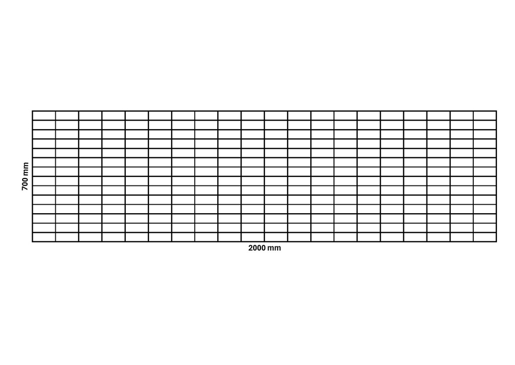 Gabion net 2000x700 mm, mesh 100x50 mm