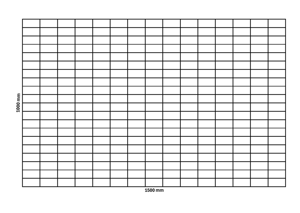 Gabion net 1500x1000 mm, mesh 100x50 mm