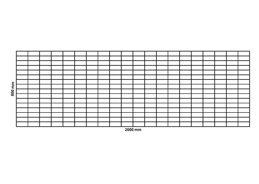 Gabion net 2000x800 mm, mesh 100x50 mm