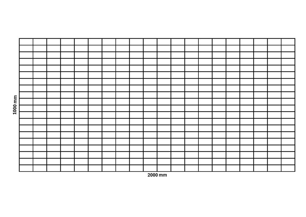 Gabion net 2000x1000 mm, mesh 100x50 mm