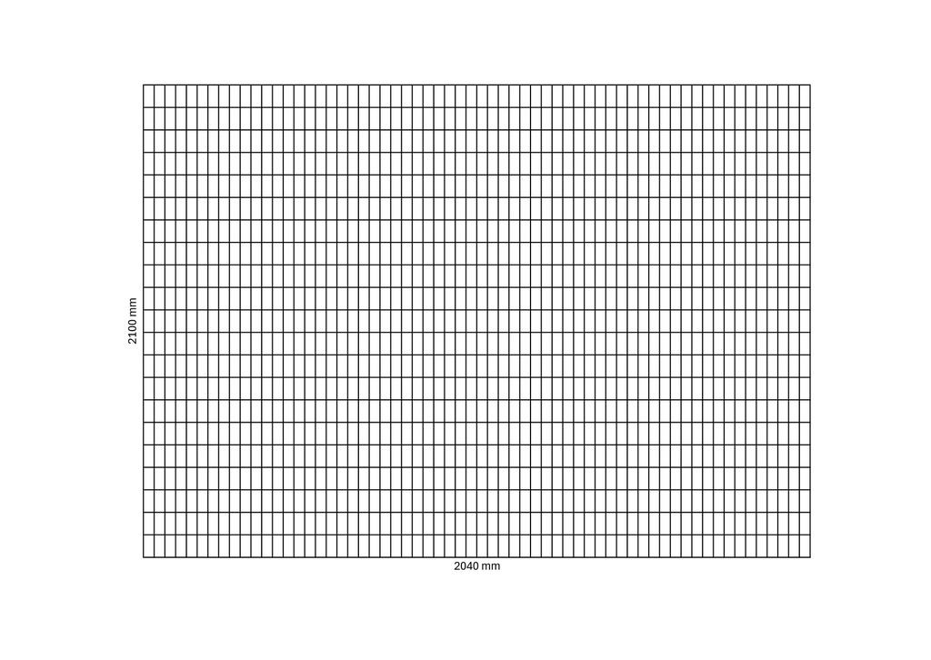 Gabion net 2040x2100 mm, mesh 33x100 mm