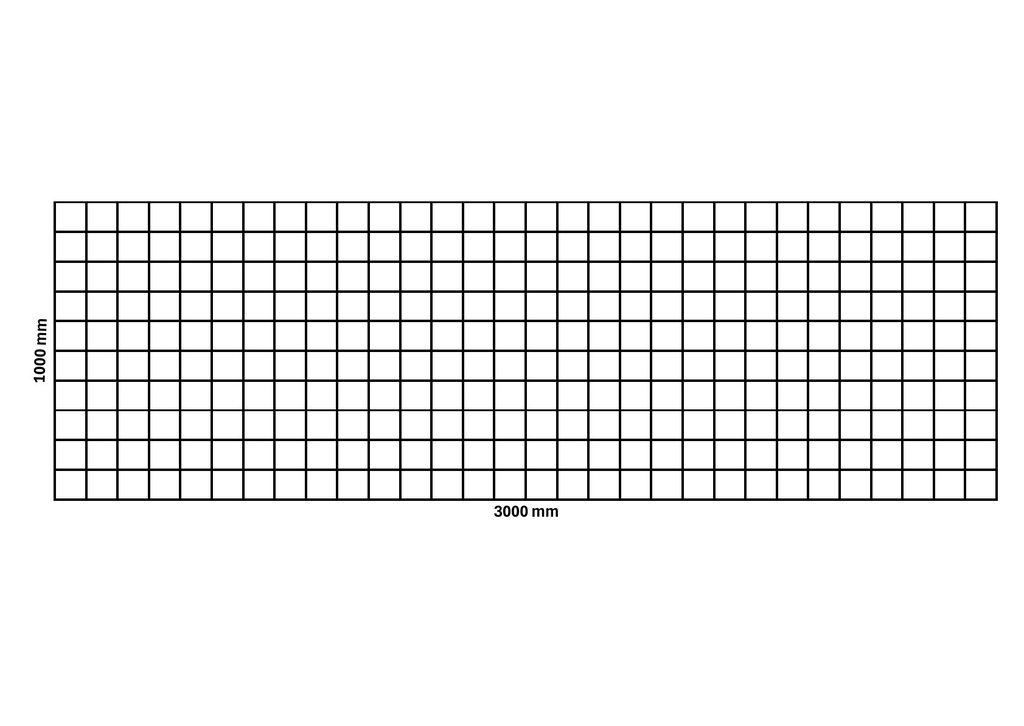 Gabion net 3000x1000 mm, mesh 100x100 mm