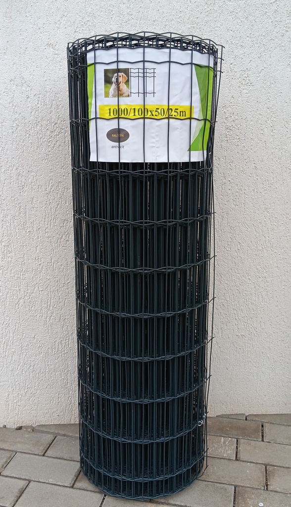 Welded plastic coated mesh Metuje - anthracite - height 120 cm, mesh 100*50 mm, roll 25 m