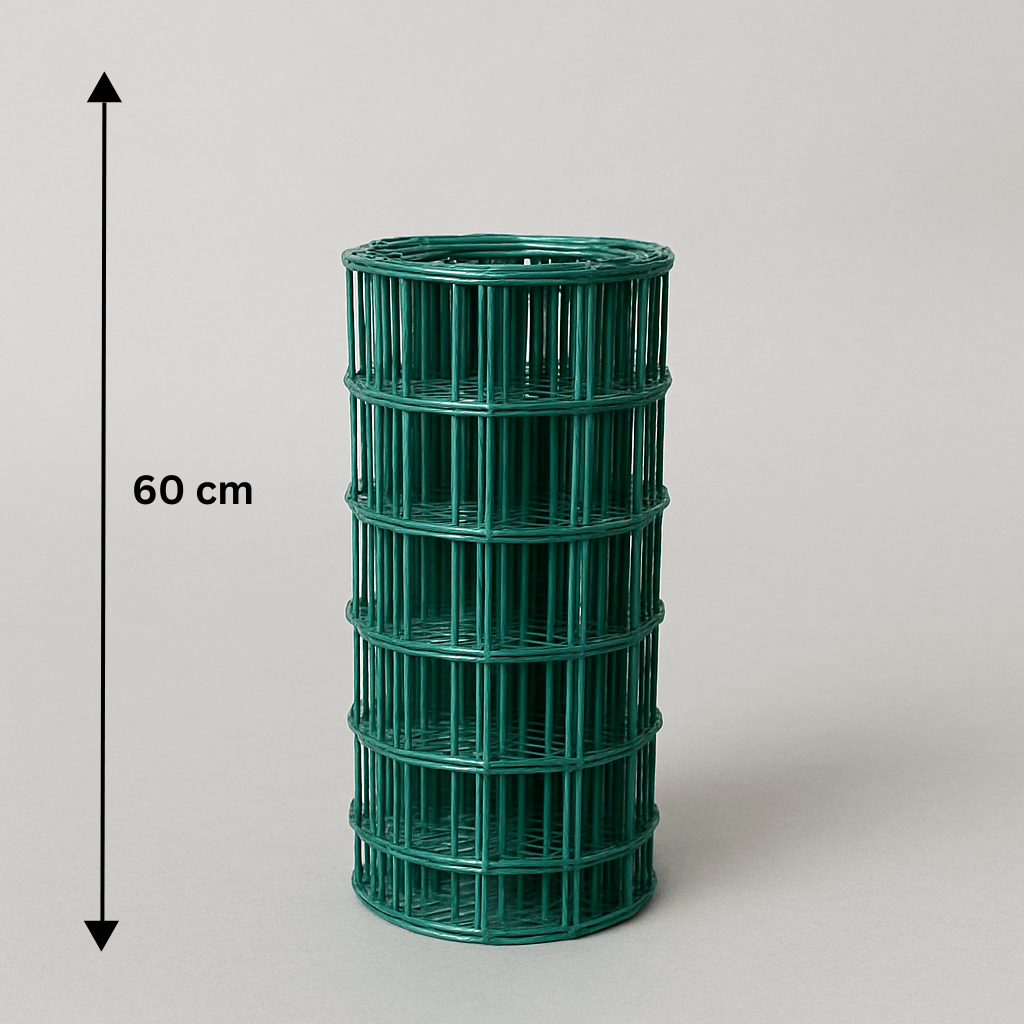 Welded plastic coated mesh Metuje - green - height 60 cm, mesh 100*50 mm, roll 25 m