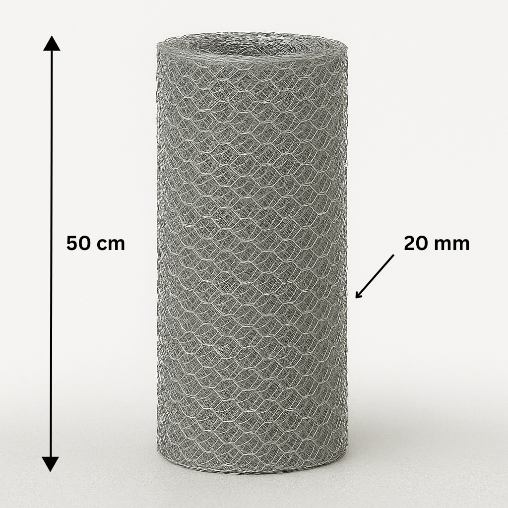 Hexagonal galvanized mesh 20/0.7/500/10m
