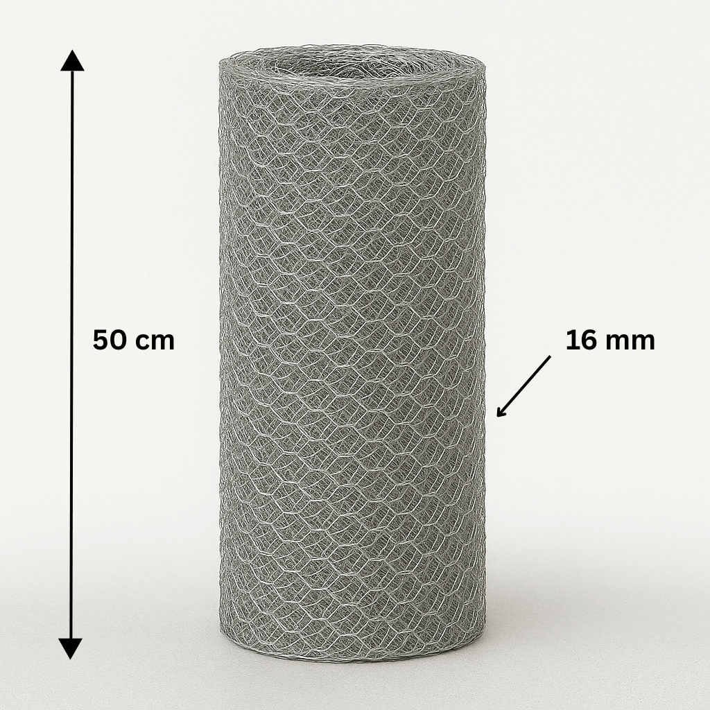 Hexagonal galvanized mesh 16/0.7/500/10m
